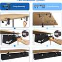 Zilink No Drill Under Desk Cable Management Tray 40" Cord Organizer for Table Clamp/Screw Mount Cable Management Under Desk Waterproof Fabric Cable Management Tray for Office, Home
