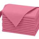 Ruvanti Linen Napkins Set of 12, 18x18 Cloth Napkins, Cotton Linen Blend Napkins Cloth Washable, Soft, Reusable Dinner Napkins for Wedding, Parties, Christmas, Thanksgiving, Everyday Use - Pink
