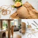 Jute Rope 1/4in100ft Natural Material Heavy Duty Jute Rope Twisted for Indoor Outdoor Crafts, Nautical, Tug of War, Railing, Hammock, Swing, Gardening