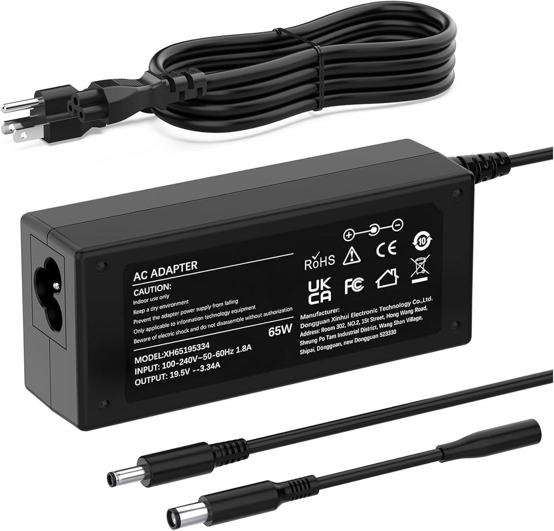 65W Adapter Laptop Charger Replacement for Dell Latitude E5440 E5470 7480 E6540 E7440 E7450 E7250 E6440 E6430 7490 7290 5490 5590 5290 LA65NM130 HA65NM130 Power Supply Cord Plug