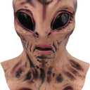 Realistic Alien Head Mask Scary Alien Mask for Adult Funny Pattern Latex Mask for Halloween Costume Party Prop