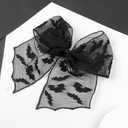 6 x Halloween Bat Bow Hair Clips Black Bat Hair Bows Hair Barrettes Bats Mesh Tulle Hair Pins Halloween Hair Accessories for Women Girls