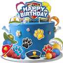 QAMEGX Dog Cake Topper- Dog Birthday Decorations, Cute Cartoon Birthday Cake Topper