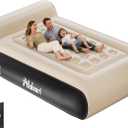 Queen Air Mattress Full with Built in Pump,16" Comfort Flocking Inflatable Blow Up Mattress,Equipped for Home, Guests, Camping,Inflate in 3 Minutes, 660 lbs Max (Black)