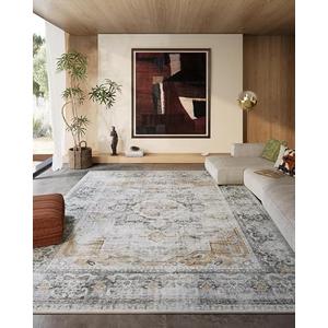 Amazon.com: 8x10 Area Rugs Washable Rug: Large Living Room Rug Stain Resistant Distressed Vintage Non Slip Low Pile Faux Wool Soft Boho Area Rug for Bedroom Bedside Indoor Kids Playroom Farmhouse Dining Room : Home & Kitchen