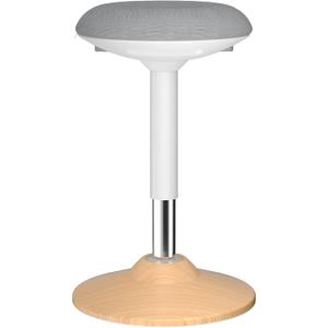Wobble Stool for Standing Desk,19.7"-27.5" Height Adjustable Ergonomic Active Stool with Widened Thick Cushion & Non-Slip Base, 440lbs Capacity, for Home Office,Daily Work (Light Wood), 15.8"D x 15.8"W x 19.7"H