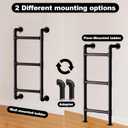 Black 3-Rung Window Well Ladder, 3FT Egress Wall Mounted Ladder for Indoor Climb Use, Wall/Floor Mountable Iron Step for Loft, Basement, Blanket Rack, Farmhouse, Space-Saving