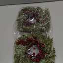 6 Pieces 8" Mini Christmas Wreaths - Small for Kitchen Cabinet/Window/Front Door, Artificial Red Berries & Pinecones, Christmas Candle Rings, Table/Farmhouse Decoration (No Ribbon)