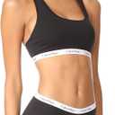 Calvin Klein Womens Carousel Logo Bralette (Black, M)