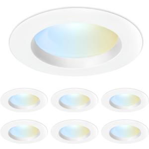 Feit Electric Canless Recessed Downlight LEDR56HO/6WYCA/6-5CCT Dimmable 1290lm - 6 Pack, 6 Count