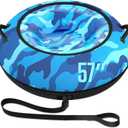 Toffos 57" Snow Tube with 600D Oxford Cover, Heavy Duty Snow Sled for Adults with Thickened Bottom, Inflatable Cold Resistance Sledding Toboggan Winter Outdoor Skiing Fun Toys