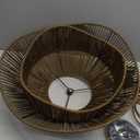 Rattan Pendant Light Fixture Ceiling, 19.68Hand Woven Wicker Chandelier, Rustic 3-Light Large Hanging Lamp, Adjustable Boho Flush Mount Hanging Light for Dining Room Kitchen Living Room (Antique)