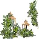 Ling's moment 6Pack 2ft Artificial Flowers Garland Green & Sage Lantern Flower Centerpieces Wedding Aisle Decor Chair Flowers Arch Floral for Signs Table Wall Cake Decoration（not Including Lanterns）