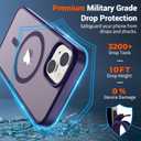 SUPFINE Magnetic for iPhone 15 Case (Compatible with MagSafe) (Military Grade Drop Protection) Slim Translucent Matte Shockproof with Anti-Fingerprint Phone Case, Dark Purple