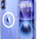 TAURI for iPhone 16 Plus Case, Compatible with MagSafe, with Screen Protectors, Not-Yellowing Military-Grade Protection, Slim Magnetic Phone Case for 16 Plus 6.7", Clear
