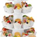 4-Tier Large Cupcake Stand Tower Holder for 36 CupcakesPlastic Cupcake Stand Cupcakes Tree 4 Tiered Dessert Table Treat Stands for PartyReusable Cookie Holder Risers for WeddingBirthdayParty Events (White)