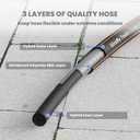 Giraffe Tools Hybrid Garden Hose 35ft x 5/8", Male and Female Fittings with Shut off Valve, Flexible, Heavy Duty, Leakproof, Lightweight Water Hose