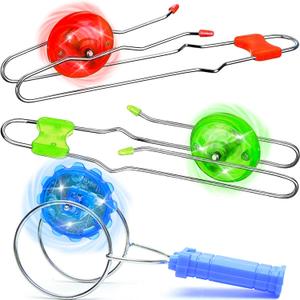 Stocking Stuffers for Kids & Adults 3pcs Light Up Gyro Wheel Toy Birthday Gifts for Men Women, Magic Rail Twirler Magnetic Yoyo Spinner Sensory Fidget Toys for Kids Ages 3-5 4-8-12 Year Old Boys Girls
