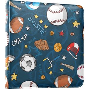 Fisyme Soccer Basketball Baseball Sports Photo Album Self Adhesive DIY Scrapbook Album for 2x3 4x6 5x7 6x8 Picture 20 Pages Memory Book for Family Wedding