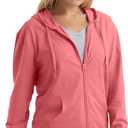 Hanes womens Slub Knit Full-zip Hoodie, Textured Cotton Zip-up T-shirt Hoodie for Women (Red, L)