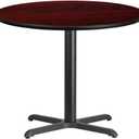 Flash Furniture Graniss 36'' Round Mahogany Laminate Table Top with 30'' x 30'' Table Height Base