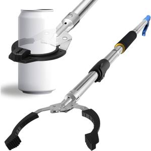 Grabber Reacher Tool Heavy Duty,52.5in Reacher Grabber Pickup Tool Extra Long No Need Bend Trash Picker Upper Grabber Stainless Steels Tube with Sponge Handle for Seaside Garden and Yard