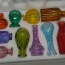 Eleganttime Bud Vases for Flowers,Glass Colored Bud Vase in Bulk Set of 10,Small Vintage Vase Bottle for Wedding Decorations,Garden and Home Decor,Centerpieces,Colorful Mexican Dcor