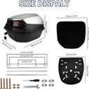 PSLER Universal Tail box with soft backrest - Motorcycle Scooter Daily Top Box Luggage trunk lockable storage rack Universal Waterproof Mount Helmet Luggage Box,Sliver, One Size