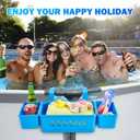 2025 Upgrade2 Sets Poolside Storage Basket with 2 Cup Holder, Above Ground Pool Accessories, Pool Basket Storage Fit for Most Above Ground Swimming Pools Blue