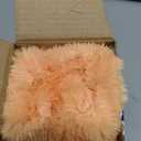 MIULEE Orange Throw Pillow Covers 18x18 Set of 2 Decorative Farmhouse Couch Throw Pillows Boho Shells Cute Soft Plush Wool Winter Pillowcases for Bedroom Living Room Sofa