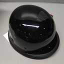 Yesmotor Helmet Half Shell German Motorcycle Helmet with Cycling Glasses - DOT Approved (XX-Large, Light Black & Black)