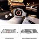 Luxury Aluminum Case with Stainless Steel Band for Apple Watch Ultra 3/2/1 Titanium 49mm, Rugged Metal Military Protective Cover Protector, Tactical Heavy Duty Protection for Men iWatch, Silver