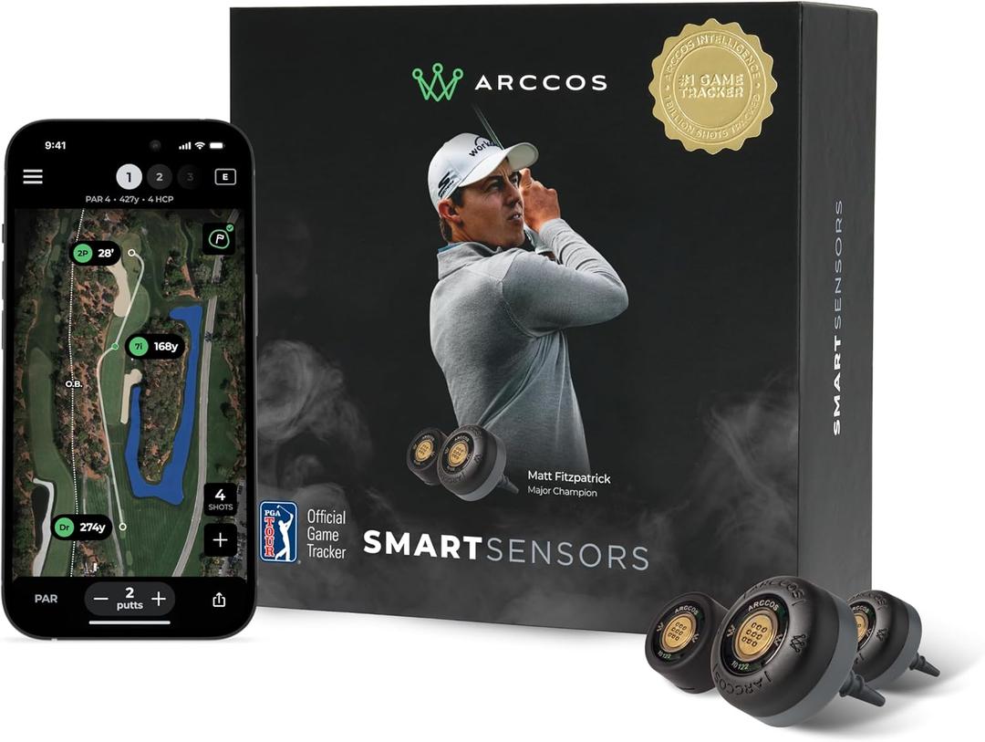 Arccos Smart Sensors: Automatic Golf Game Tracking System, A.I. Powered GPS Rangefinder & Smart Club Distances (Smoke) Arccos Smart Sensors: Automatic Golf Game Tracking System, A.I. Powered GPS Rangefinder & Smart Club Distances (Smoke)