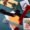 4 Roll Valentine's Day Silk Velvet Ribbon for Gift Wrapping Fringe Fabric Frayed Velvet Ribbon Raw Edge for Valentine Day Party Wedding Decor Bouquet Basket Hair(Classic Color,2 in X 8 yd)