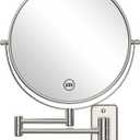 Benbilry 9" Large Size Wall Mounted Makeup Vanity Mirror, 1X/10X Magnifying Double Sided Shaving Mirror for Bathroom, 360 Swivel Extendable Arm, Nickel Finish (Nickel-no Led)