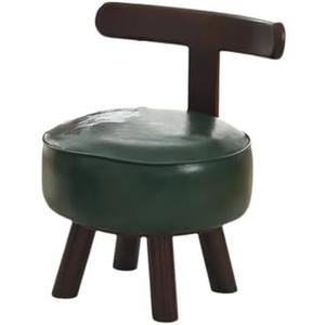 KTREZ Foot Stool Round Pouf Ottoman,Waterproof Leather Foot Rest with Non-Skid Wooden Legs,Small Foolstool Ottomans,Sofa Footrest Step Stool for Living Room Bedroom Entryw C