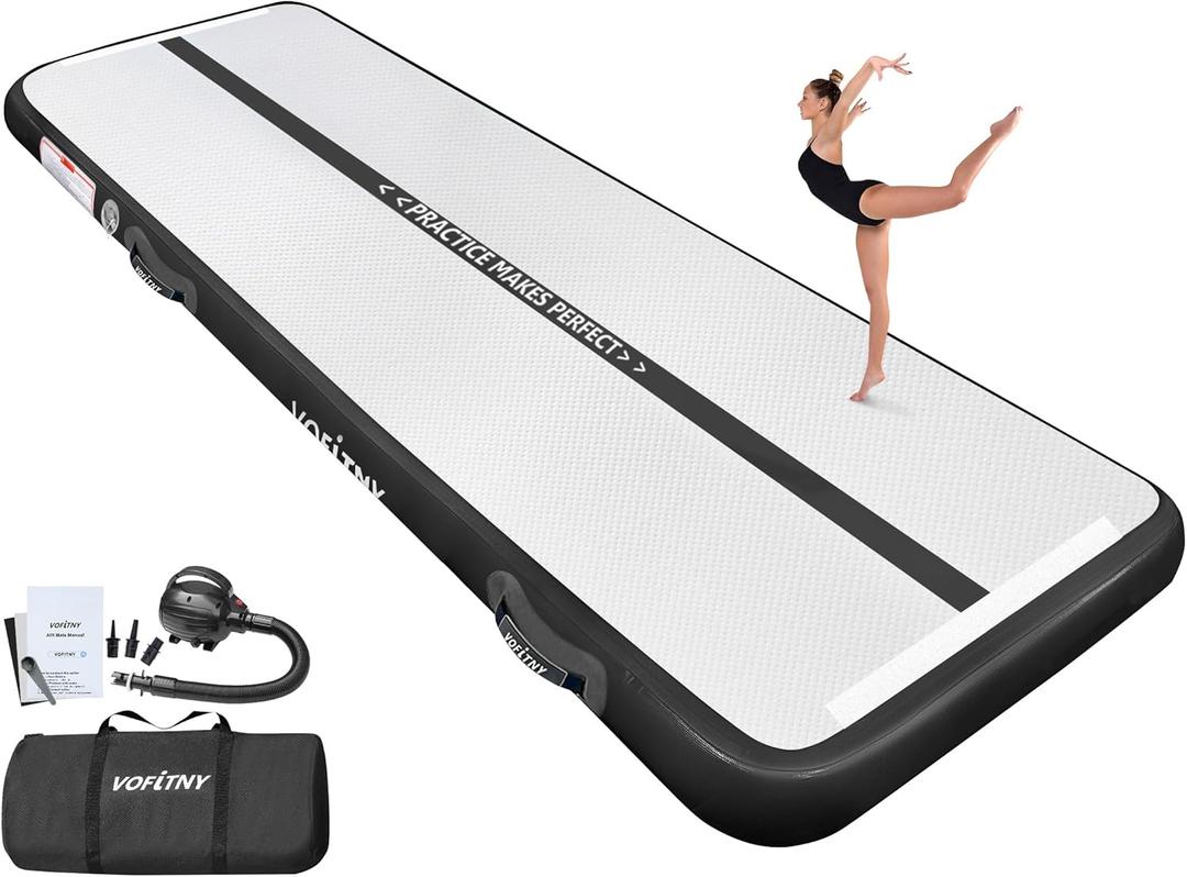 VOFiTNY All Purpose Gymnastics Mat  Sturdy Inflatable Tumble Track for Home/Gym (Black) 10ft*3.3ft*4inches(3m*1m*0.1m)
