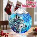 Stained Glass Ornament, Christmas Ornament, Hanging Ornaments for Home Decor & Christmas Tree Ornaments  Exquisite Holiday Decor, Xmas Gifts & Holiday Present - Wolf