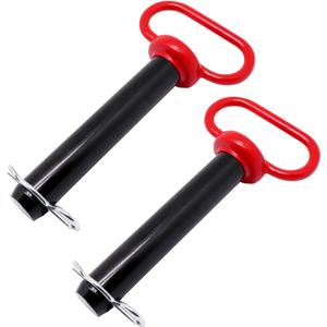Hitch Pin 2 Pcs, Tractor Towing Hitch Pin and Clip, Red Handle Trailer Gate Pins for Towing RV, Truck, Boat, Car, Tractor (1 x 5 inch)