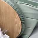 Round Storage Ottoman, 22.8" Velvet Footstool, Sage Green, 23"D x 23"W x 17"H