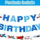 Airplane Birthday Party Decorations, Airplane Theme Party Supplies including HAPPY BIRTHDAY Banner Airplane Party Backdrop, Cake toppers Balloons for Airplane Birthday Party