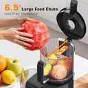 Cold Press Juicer Machines with 6.5" Large Feed Chute, Juicer for Whole Vegetables & Fruits, High Juice Yield (Black)