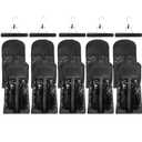 VARIPOWDER 10pcs Hair Extensions Hanger Bags Dust Proof Wig Storage Bag Portable Hair Extension Storage Bag Strong Holder Wigs Carrier Bags with Transparent Zip Up Closure - (Black)