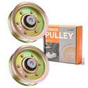 Antanekr 173437 532173437 Flat Idler Pulley for Craftsman Lawn Mower Tractor, Mower Pulley Fits Husqvarna Poulan 42 44 Deck Replace 131494 532131494 173438 165888 LT16542 LT18452 LTH1342, 2 Pack