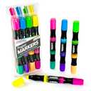ArtSkills Jumbo Poster Markers for Kids, Neon Chisel Tip Markers, Dual-Tips, 6Neon Colors, 3Pcs