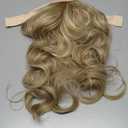 LONAI Claw Clip Ponytail Extension for Women 24 Inch Curly Wavy Clip in Ponytail Hair Extensions Pony Tail on Hair Piece (Light Blonde with White Blonde Highlight)