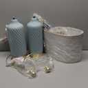 24.25" Modern Ceramic Blue Table Lamps Set of 2 for Living Room, Farmhouse, Bedside, Coastal Bedroom, Side & End Tables