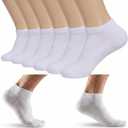 6 Pairs Thin Ankle Socks for Men Women Cotton Low Cut Short Athletic Running Socks (White)