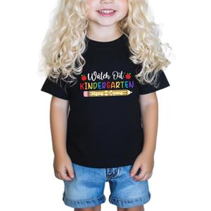 ArtJaroz Toddler First Day of Kindergarten Shirt for Girls Boys Kids 1st Day of School Shirts 2025 Back to School Tshirt Cotton 2T-8Y (Black)