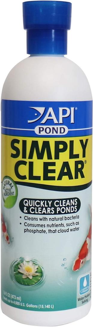 2 x API POND SIMPLY CLEAR Pond Water Clarifier 16-Ounce Bottle (248B)